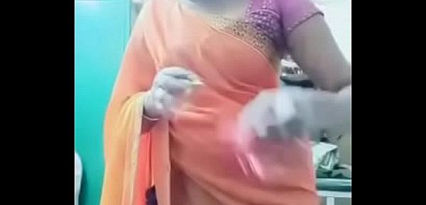  Swathi naidu sexy and romantic seducing in orange saree